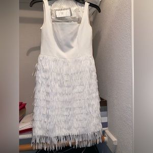 NWT White fringe dress!